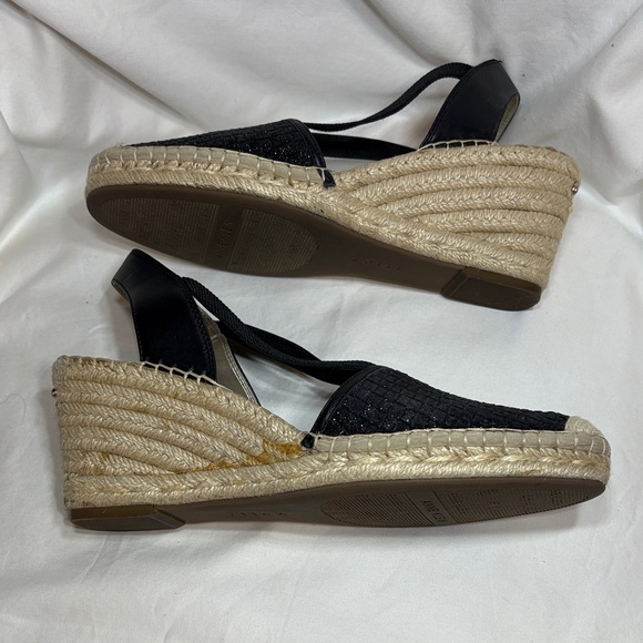 Anne Klein Aneesa Espadrille Wedge Sandals Black 9.5 - Picture 7 of 12
